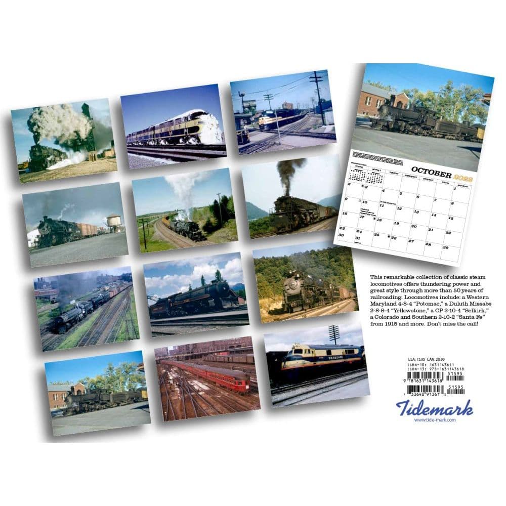 Trains Steam Remarkable 2022 Wall Calendar - Calendars.com