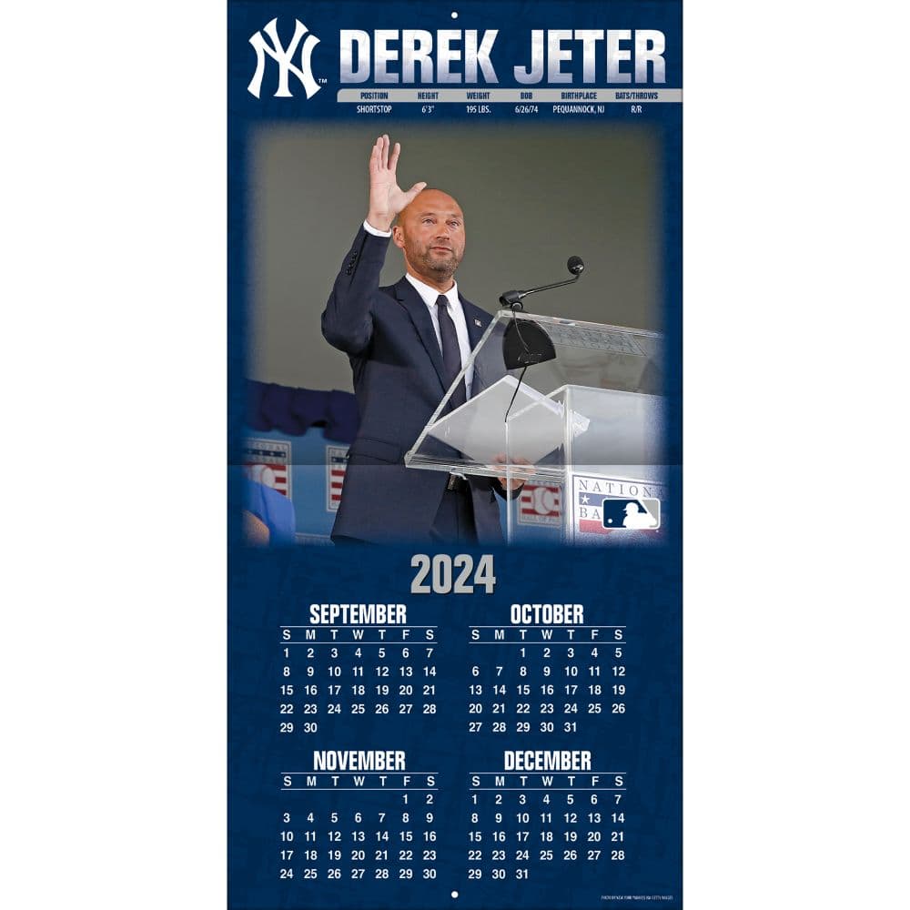 MLB Derek Jeter 2025 Wall Calendar Second Alternate Image