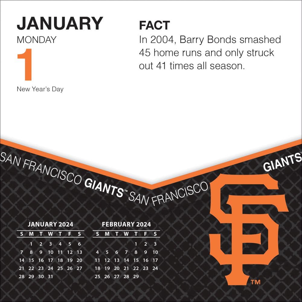 San Francisco Giants 2024 Desk Calendar Second Alternate Image width=&quot;1000&quot; height=&quot;1000&quot;