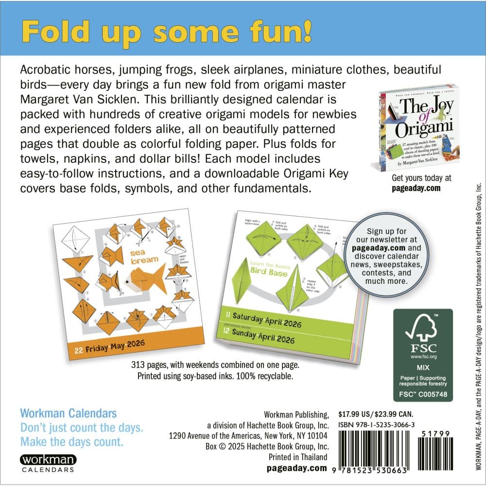 Origami 2026 Desk Calendar First Alternate Image