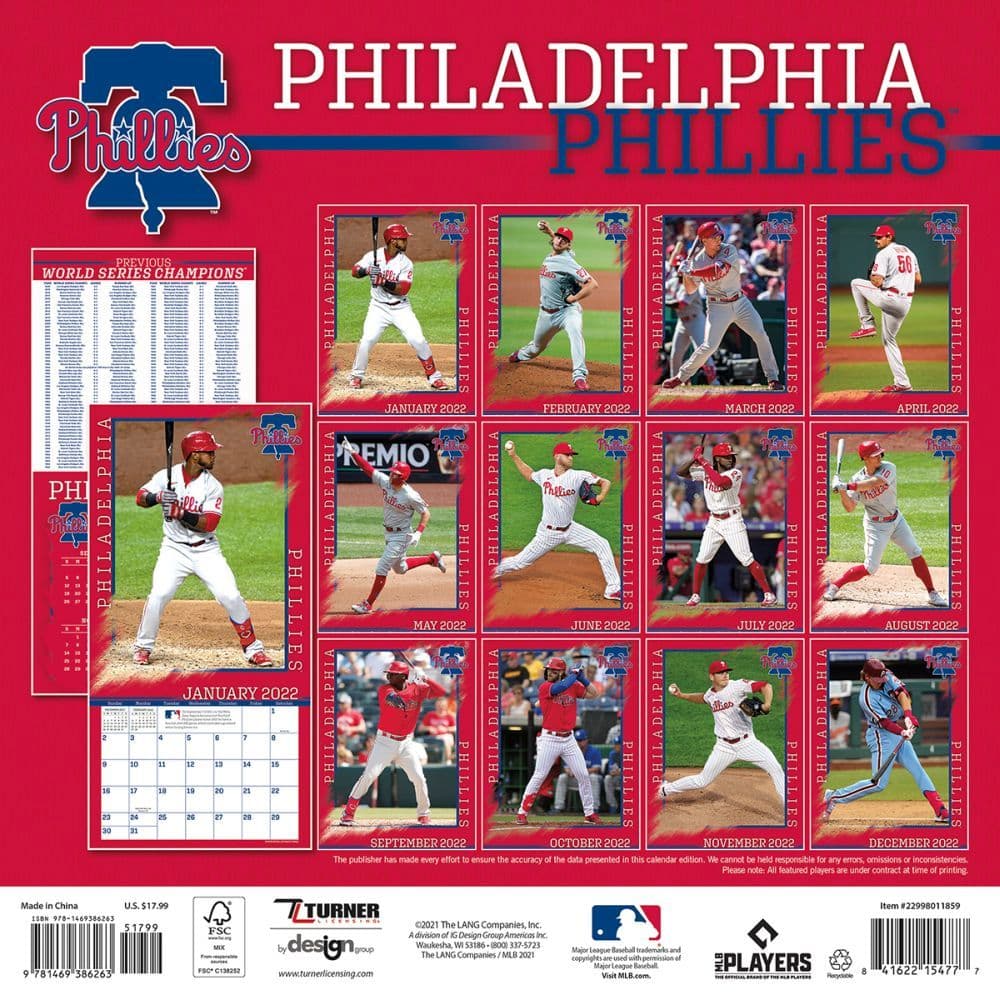 Phillies 2022 Calendar Philadelphia Phillies 2022 Wall Calendar - Calendars.com