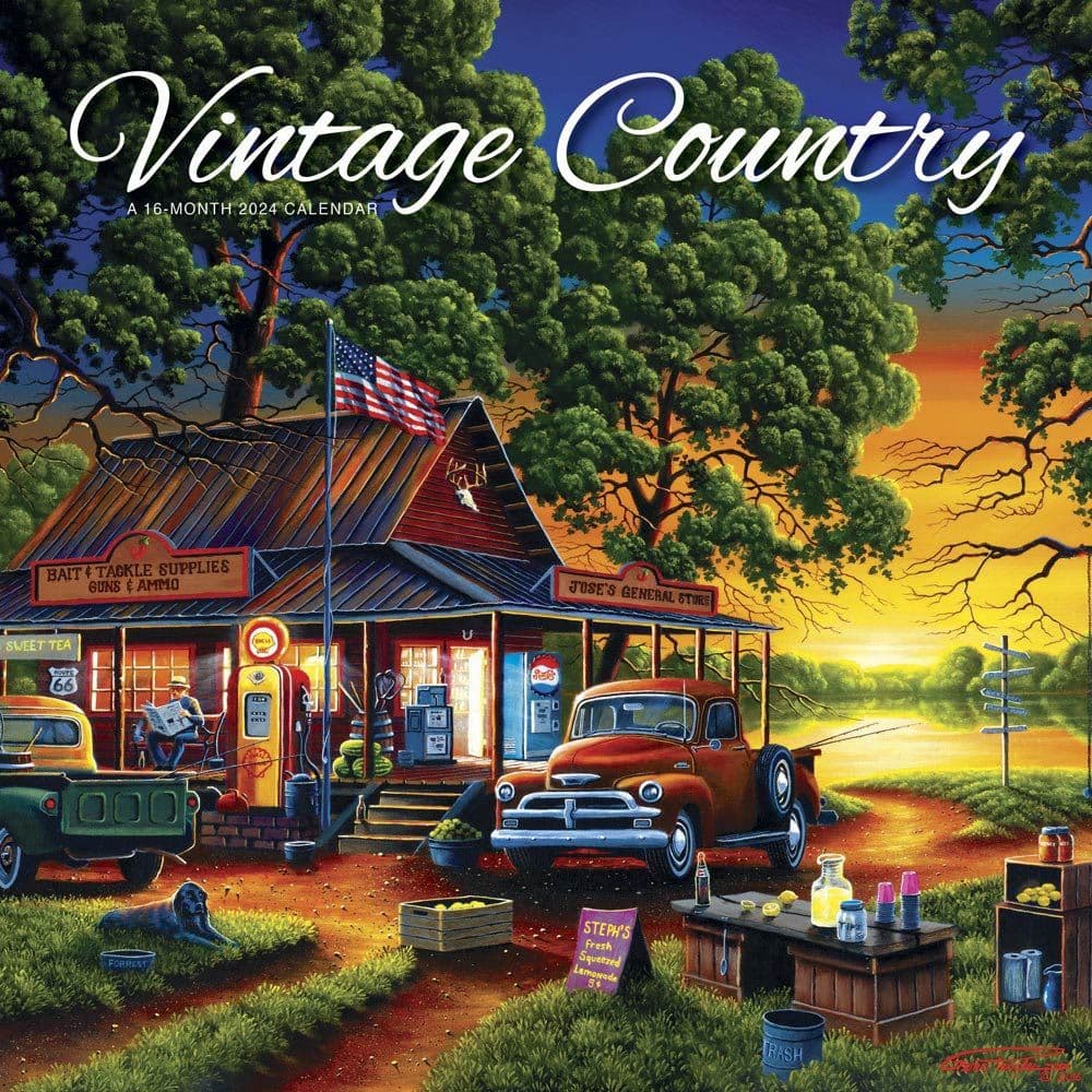 Vintage Country Hopper 2024 Wall Calendar - Calendars.com