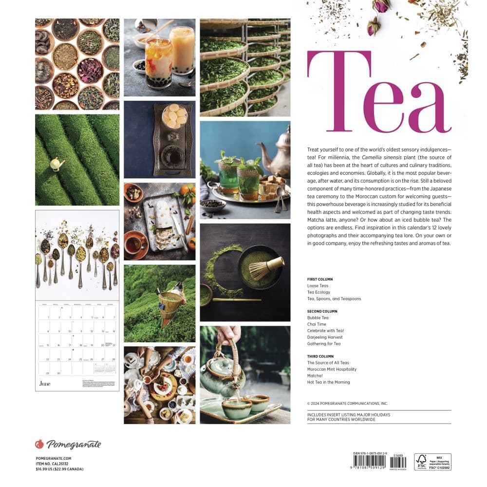 Tea 2025 Wall Calendar First Alternate Image width="1000" height="1000"