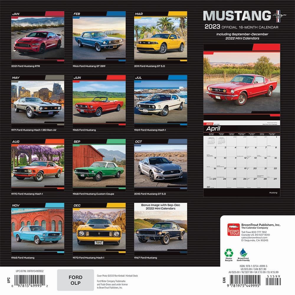 Mustang 2023 Square Wall Calendar - Calendars.com