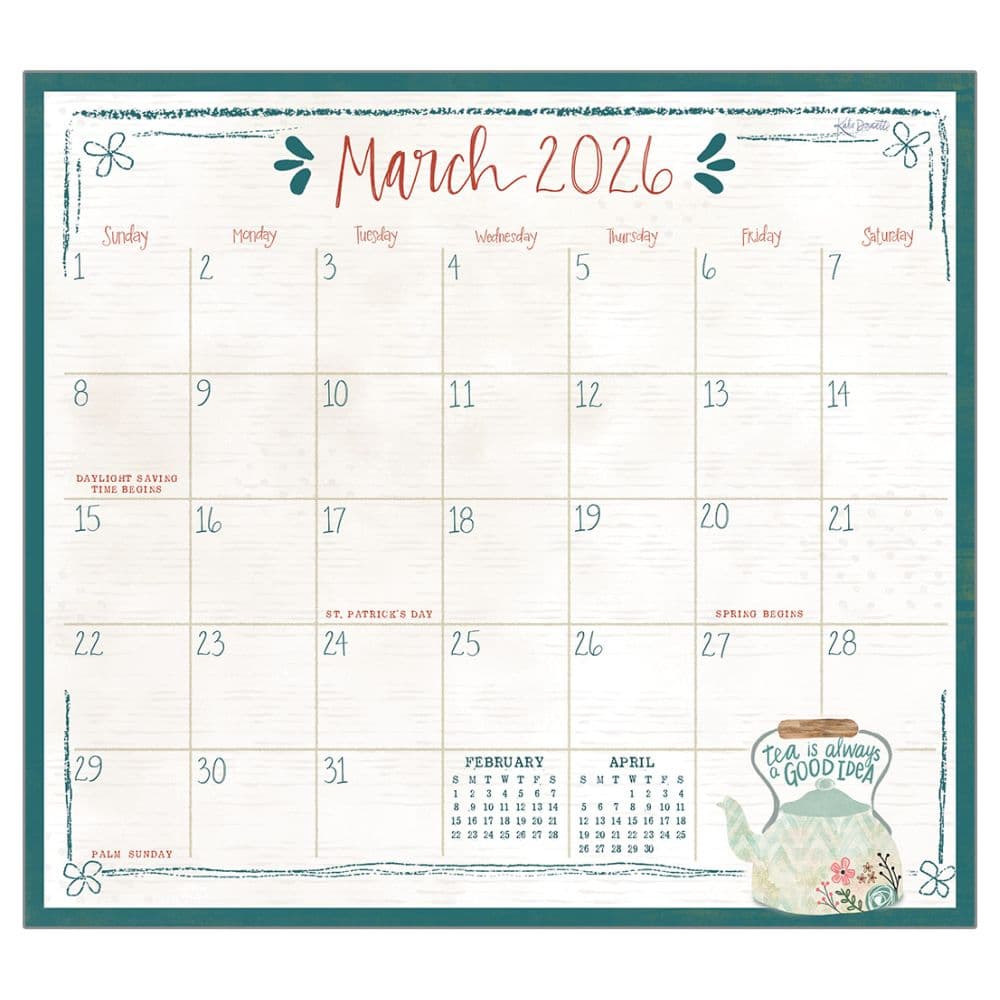 Tea Time by Katie Doucette 2026 Magnetic Calendar Main Image