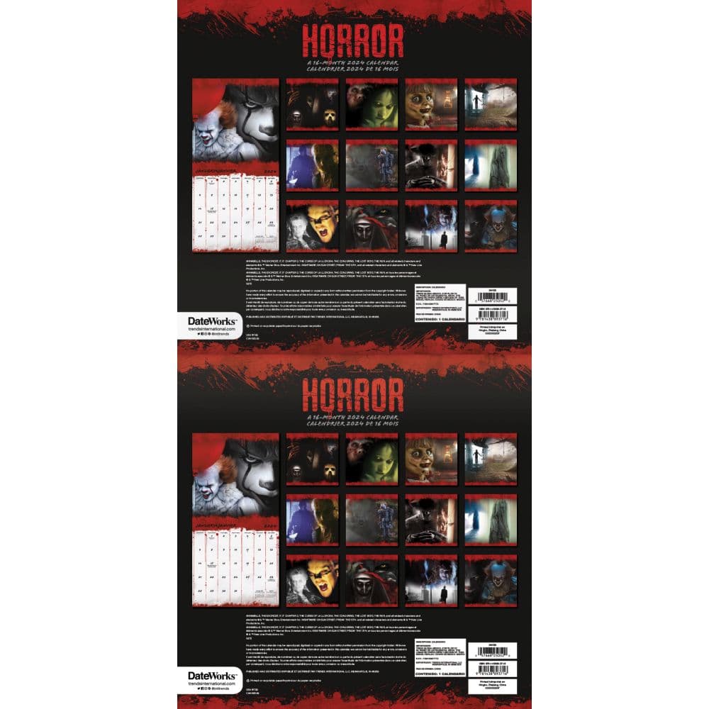 Horror Collection- French 2024 Wall Calendar Alternate Image 4