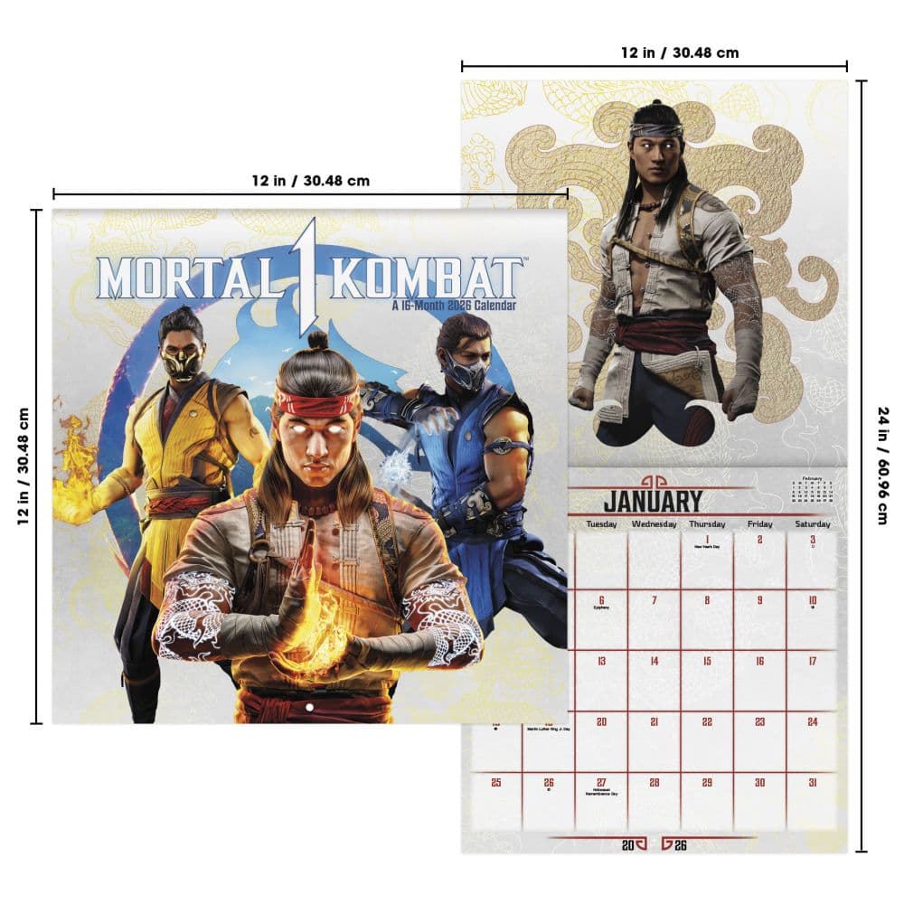 Mortal Kombat 2026 Wall Calendar Sixth Alternate Image