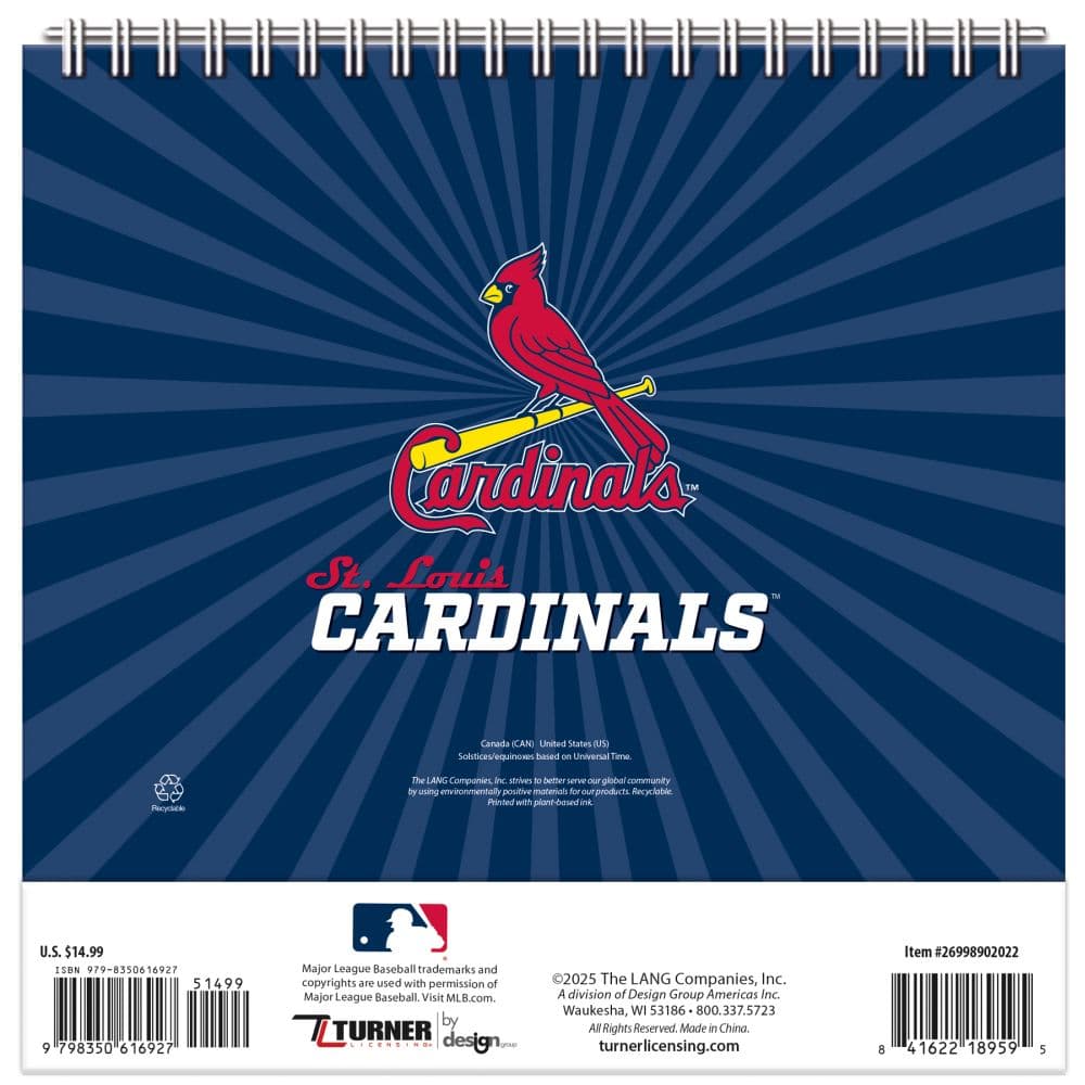 MLB St Louis Cardinals 2026 Easel Desk Calendar Second Alternate Image
