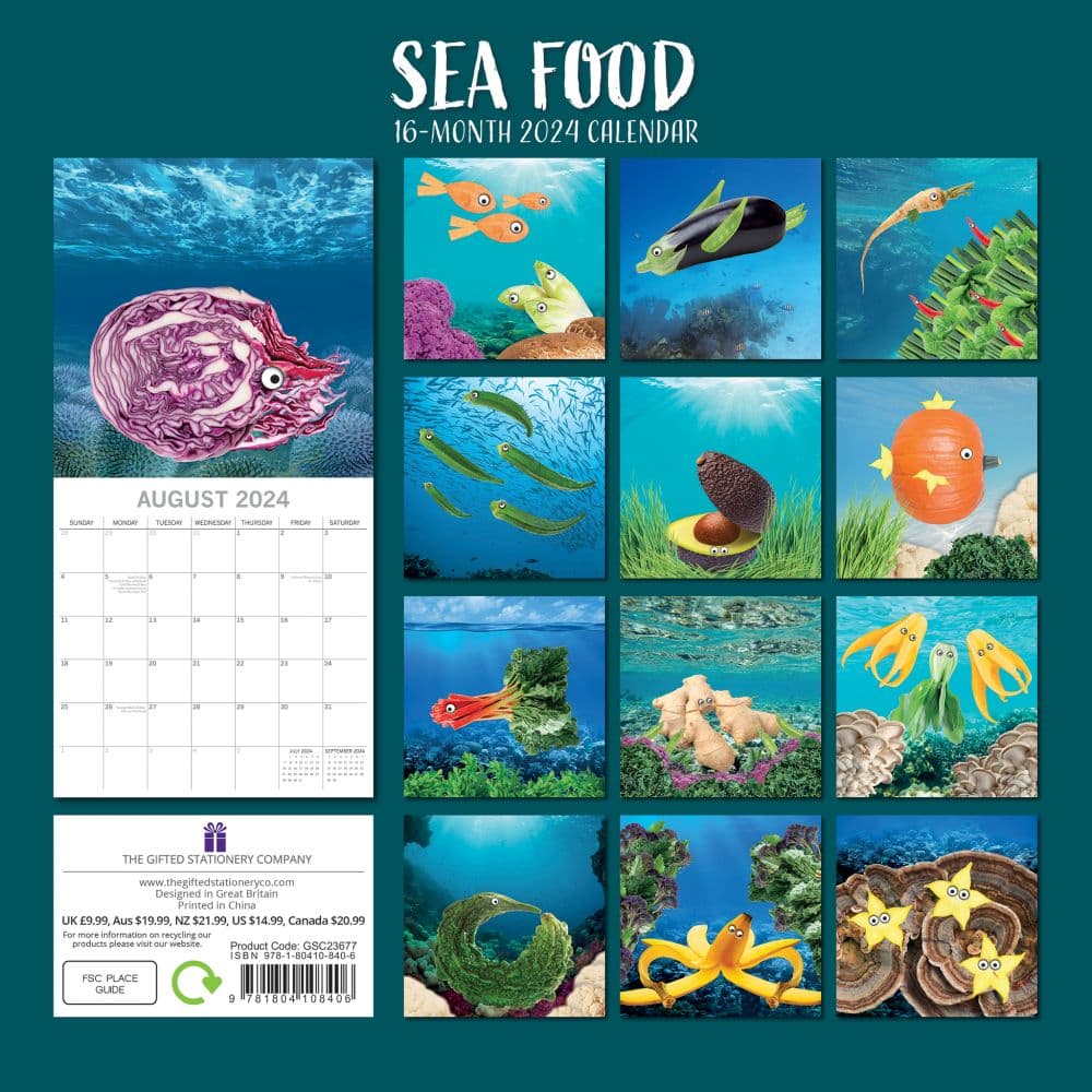 Sea Food 2024 Wall Calendar