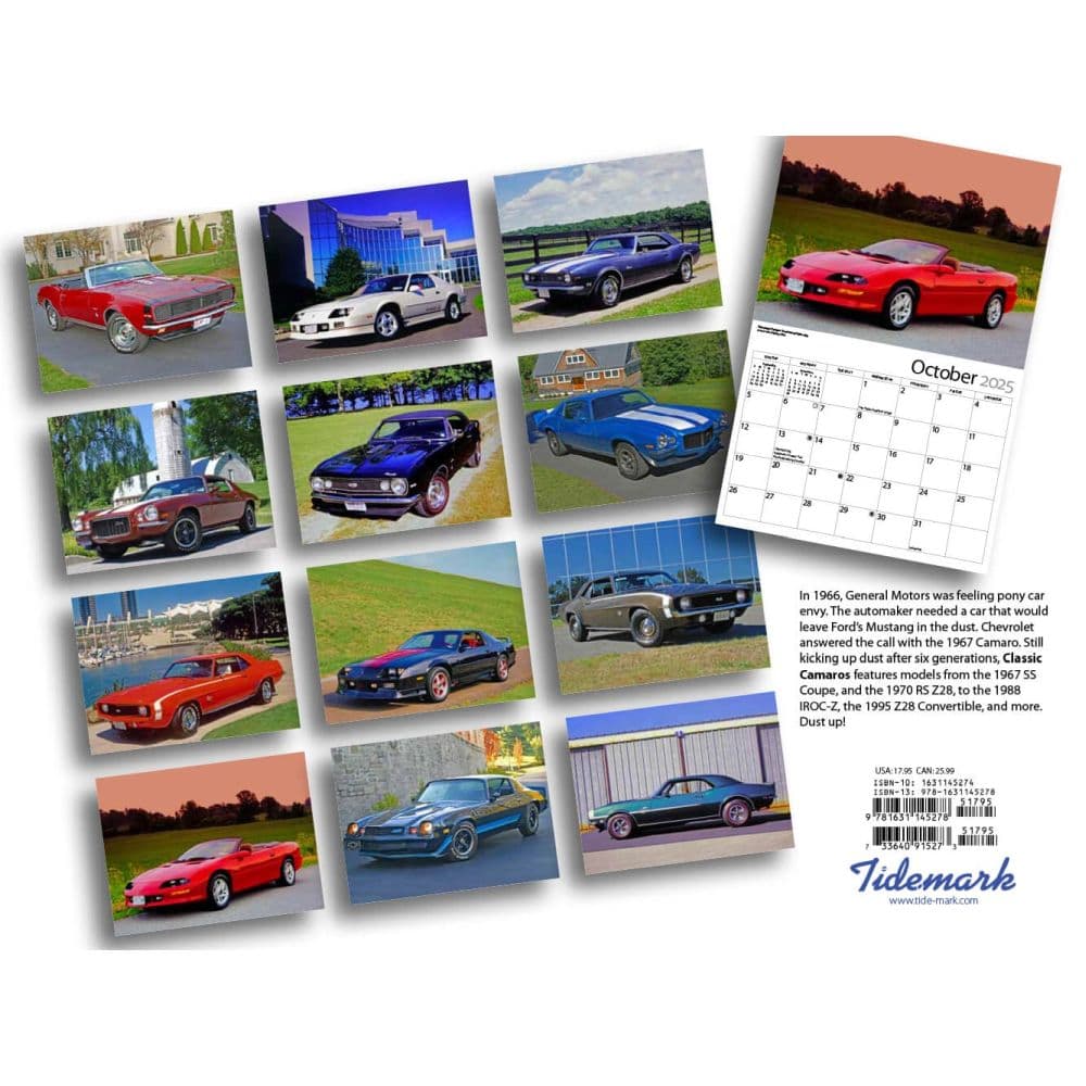 Classic Camaros 2025 Wall Calendar First Alternate Image width="1000" height="1000"