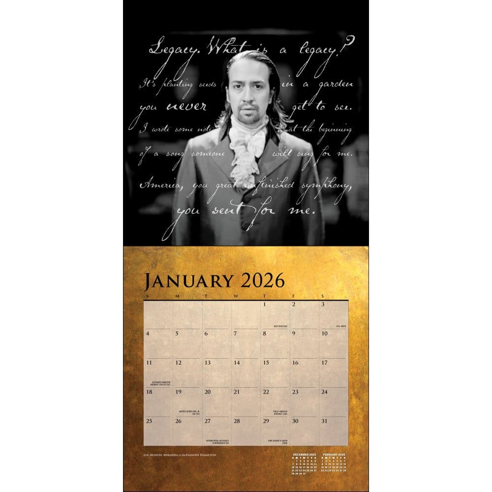 Hamilton 2026 Wall Calendar Second Alternate Image
