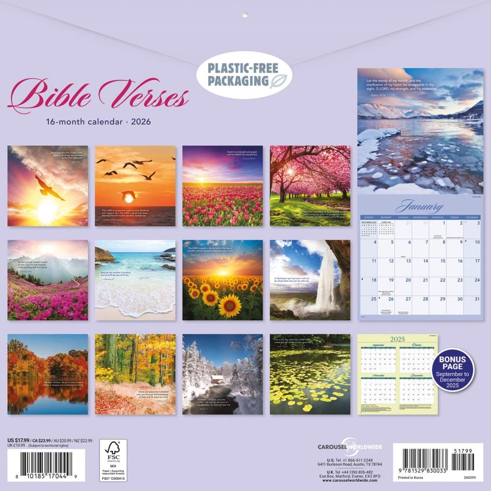 Bible Verses 2026 Wall Calendar First Alternate Image