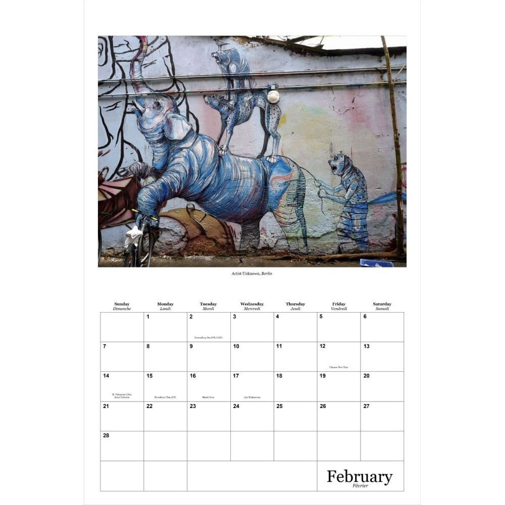 Street Art Poster Wall Calendar