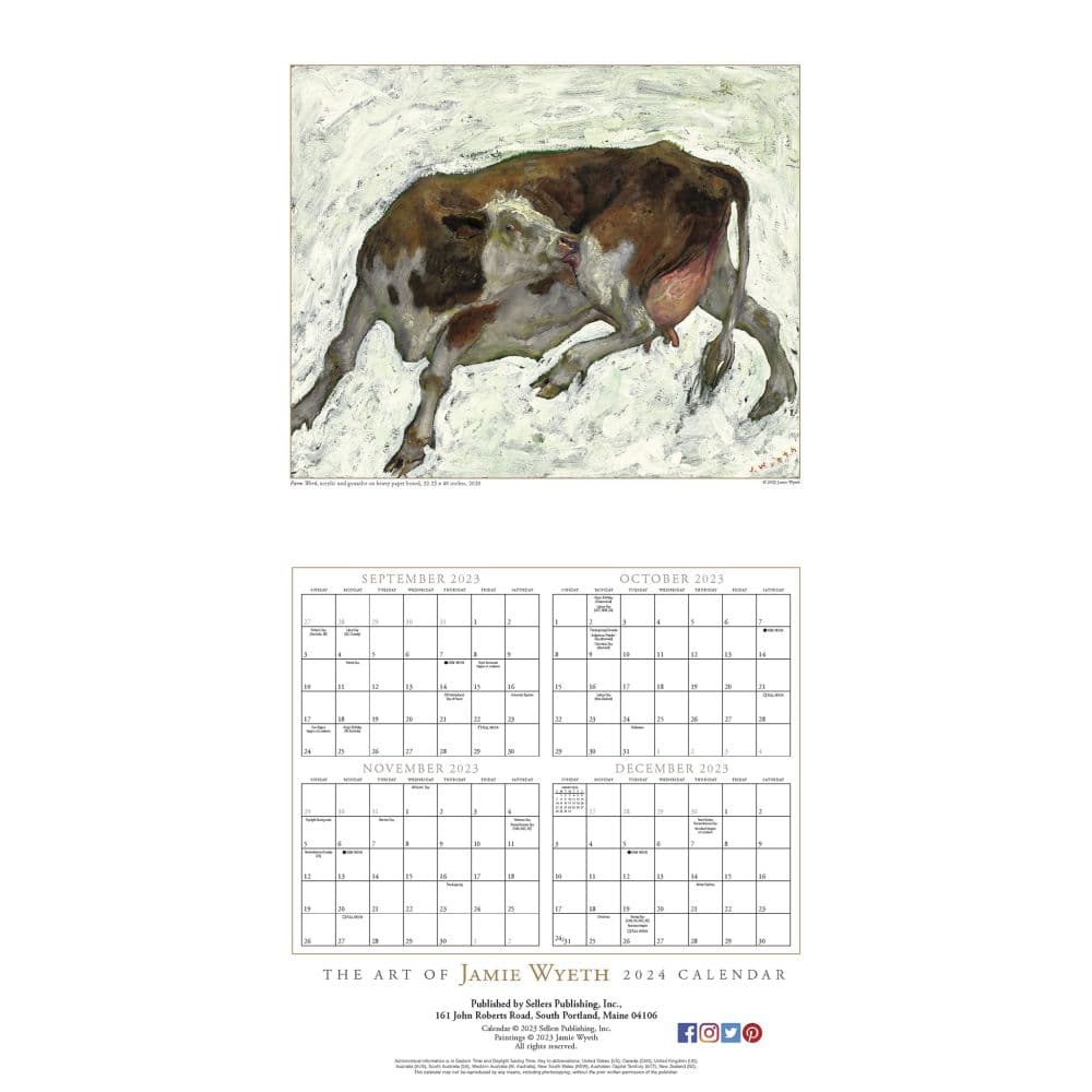 Art Of Jamie Wyeth 2024 Wall Calendar