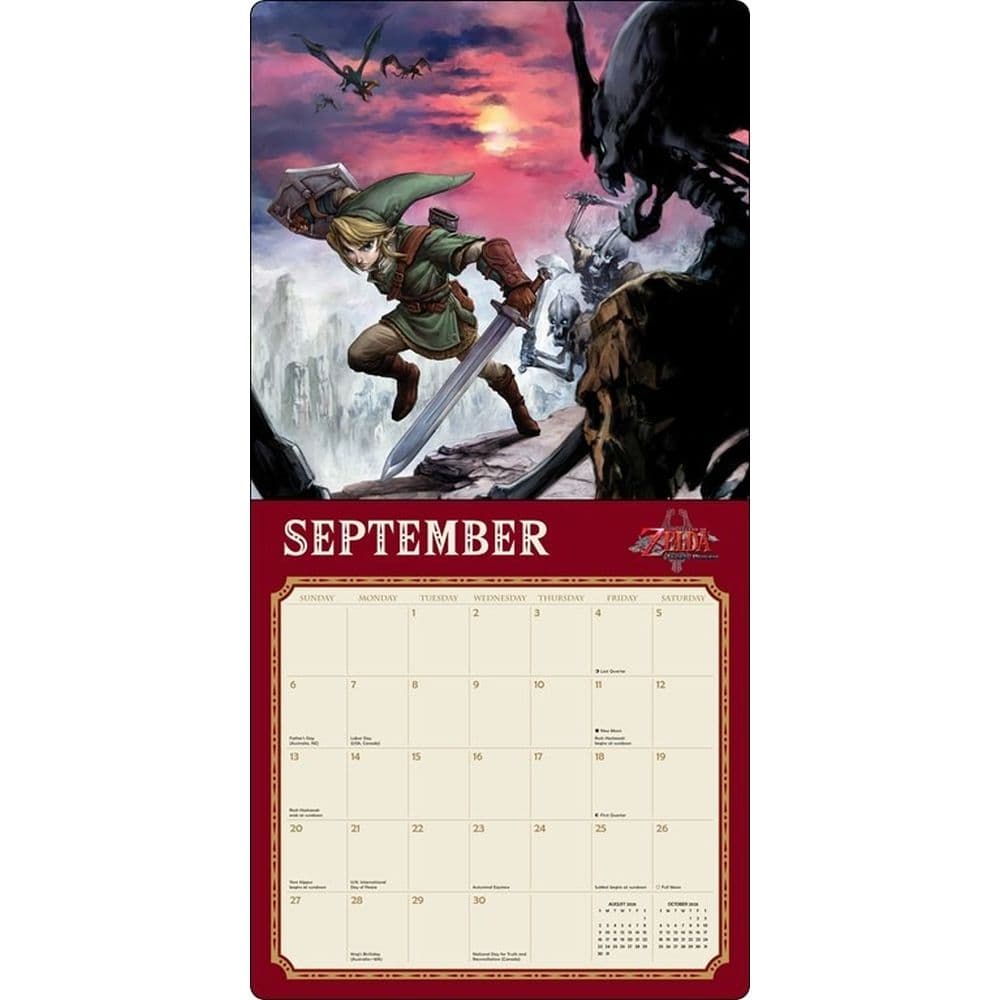 Legend of Zelda 2026 Wall Calendar Fourth Alternate Image
