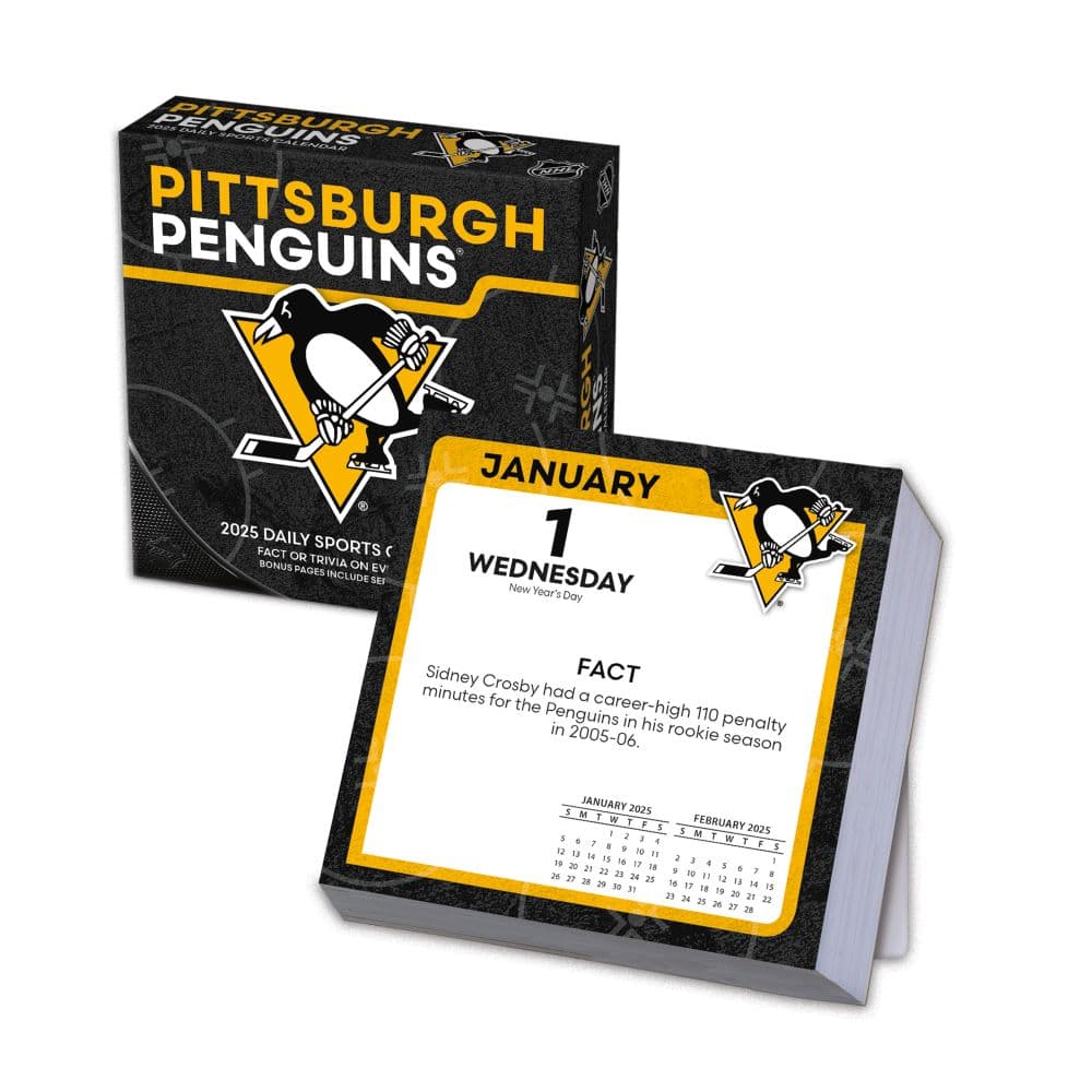 image NHL Pittsburgh Penguins 2025 Desk Calendar Main Image
