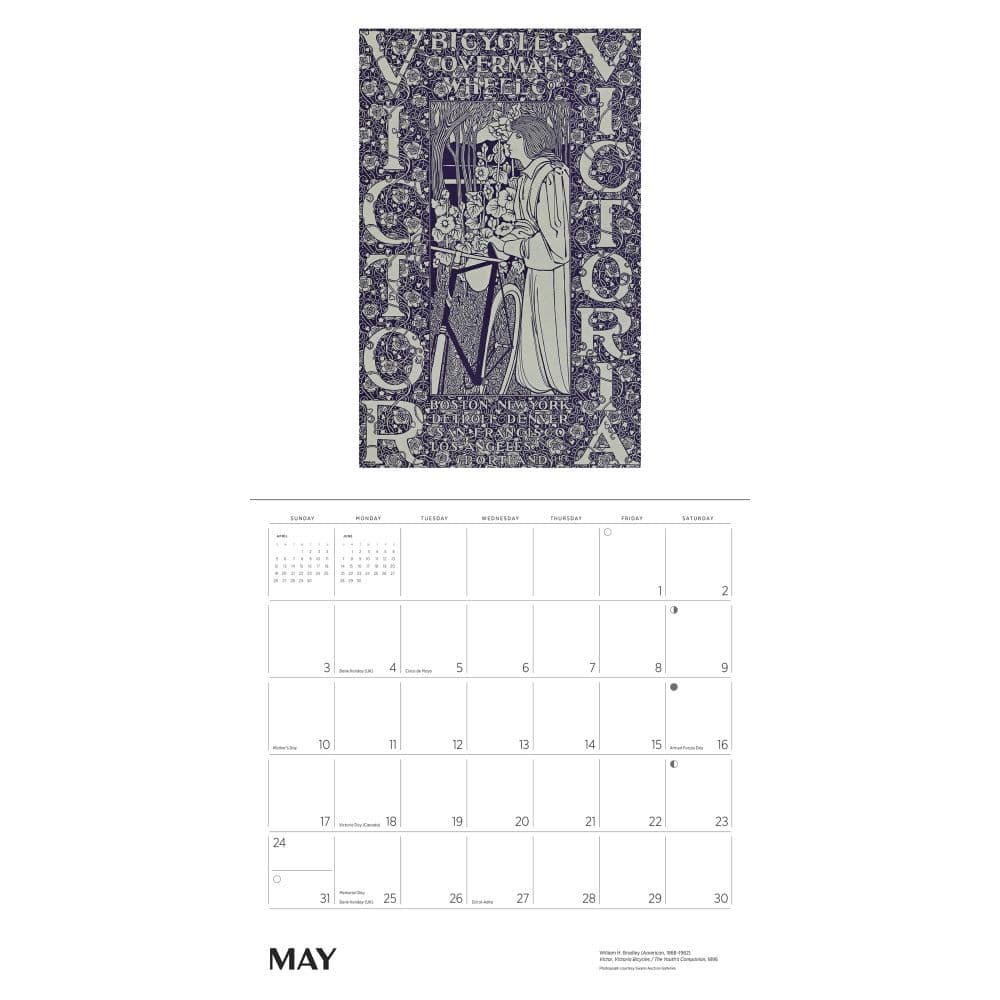 Bicycles Vintage Posters 2026 Wall Calendar Fourth Alternate Image