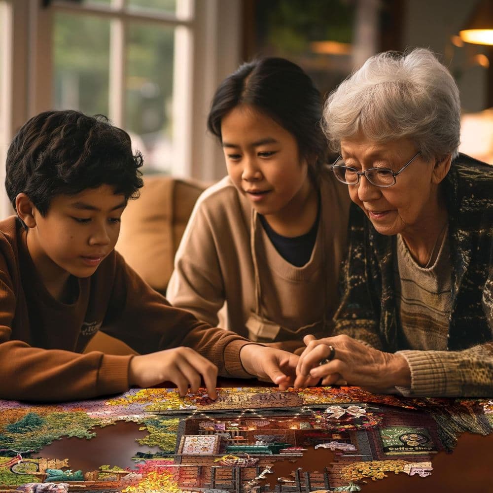 Parkside Coffee Retreat 1000 Piece Puzzle by Olena Stadnyk Fifth Alternate Image