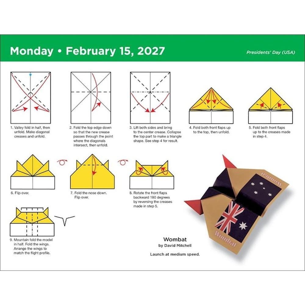 Paper Airplane 2027 Desk Calendar Second Alternate Image