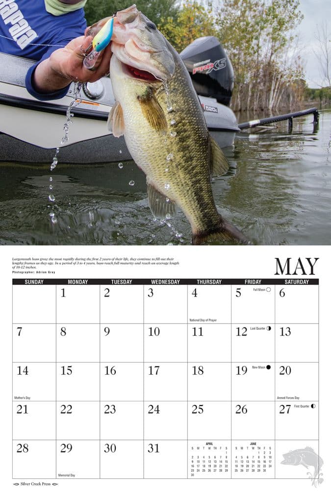 Bass Fishing 2023 Wall Calendar - Calendars.com