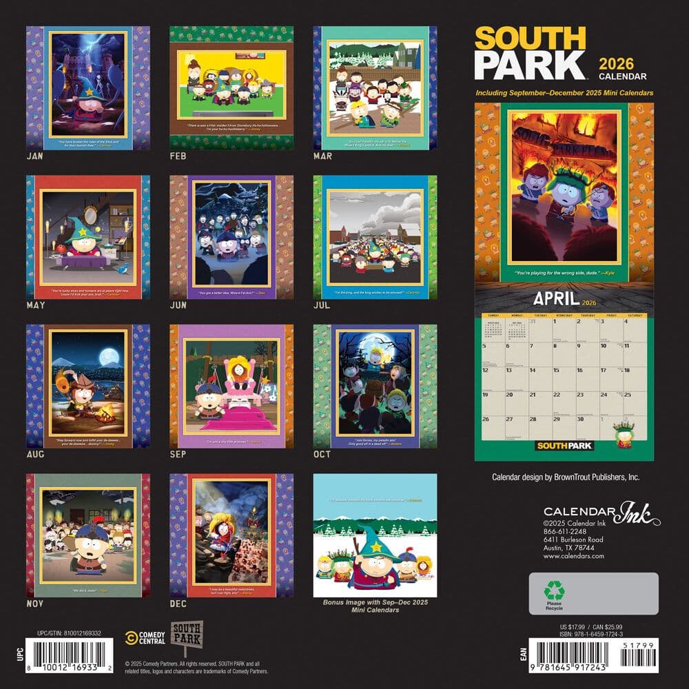 South Park 2026 Wall Calendar