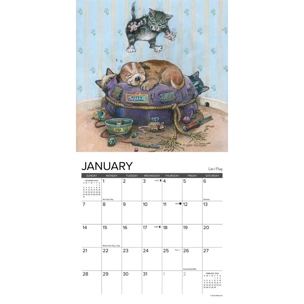 Paws and Claws Patterson 2024 Mini Wall Calendar