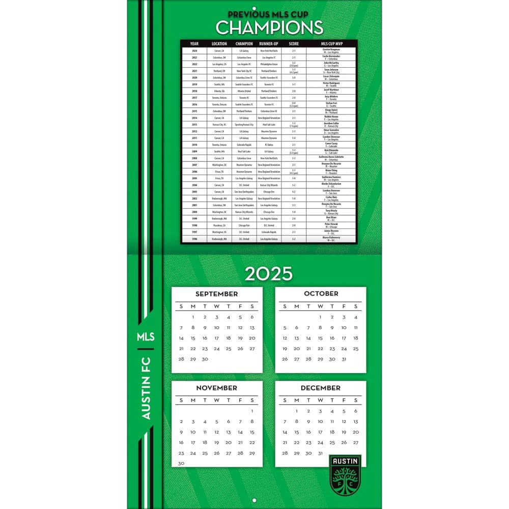 MLS Austin FC 2026 Wall Calendar Second Alternate Image