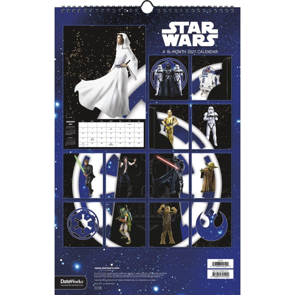 Star Wars Poster 2027 Slim Wall Calendar Sixth Alternate Image