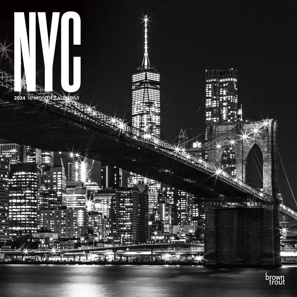 New York City Black and White 2024 Wall Calendar Main Product Image width=&quot;1000&quot; height=&quot;1000&quot;