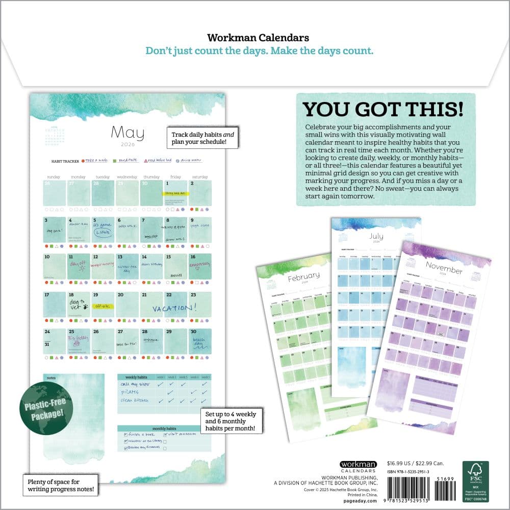 Habit Tracker 2026 Wall Calendar First Alternate Image