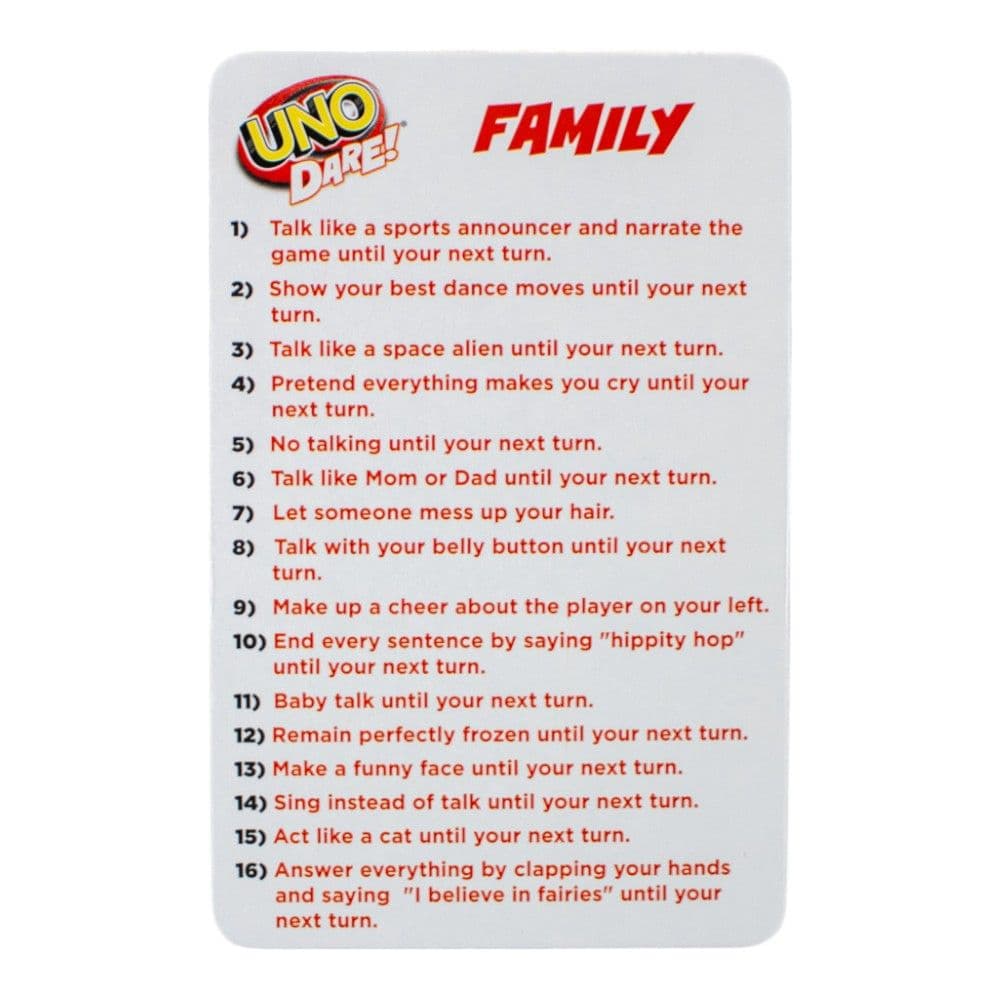 Uno Dare Card Game Eighth Alternate Image