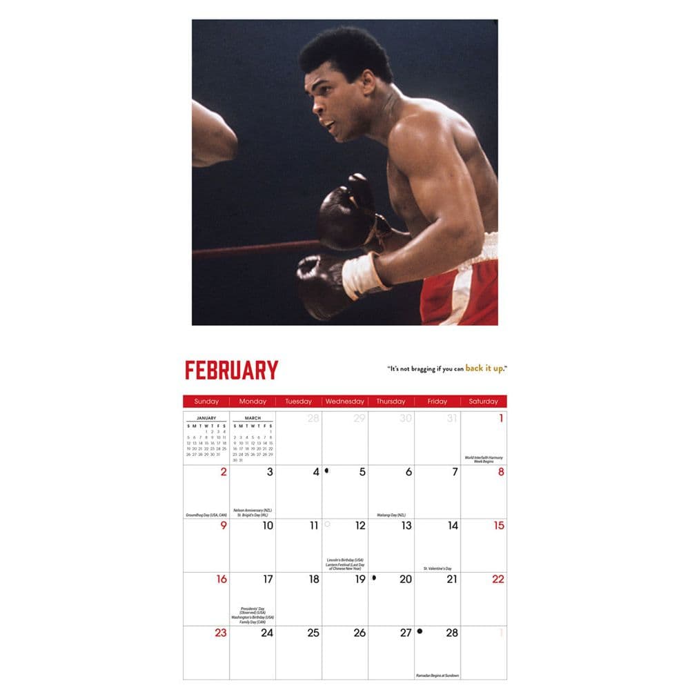 Muhammad Ali 2025 Mini Wall Calendar Second Alternate Image width=&quot;1000&quot; height=&quot;1000&quot;