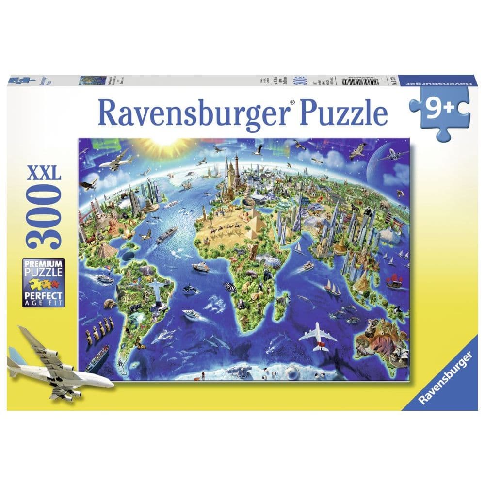 World Landmarks Map 300pc Puzzle Main Image