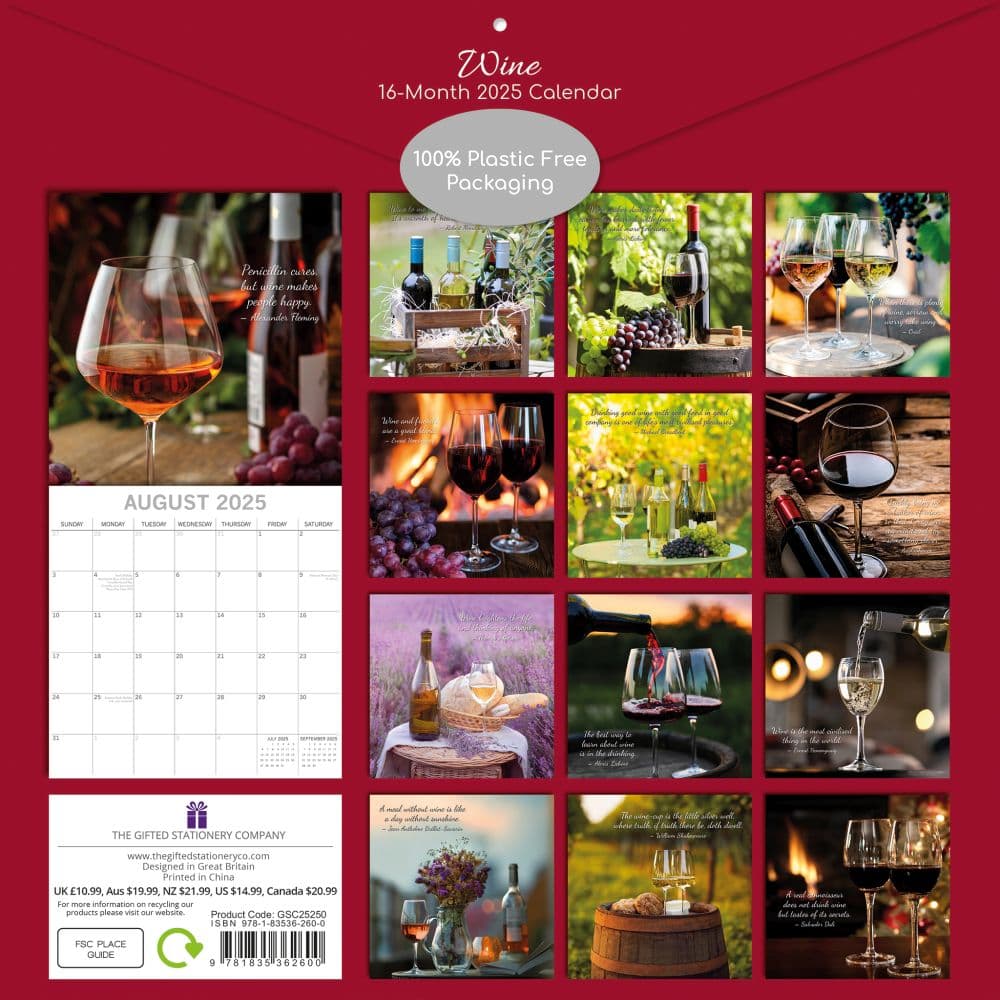 Wine 2025 Wall Calendar First Alternate Image width=&quot;1000&quot; height=&quot;1000&quot;