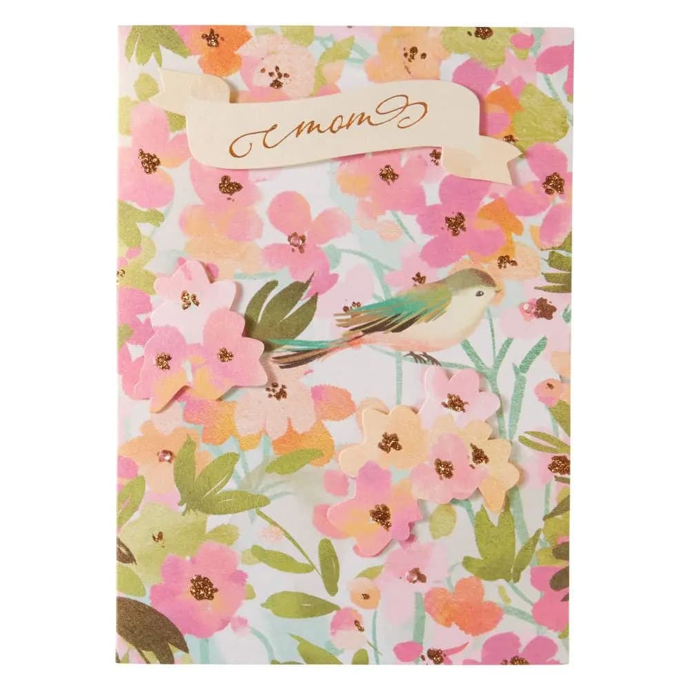 Bird in Flowers Mother&#39;s Day Card front