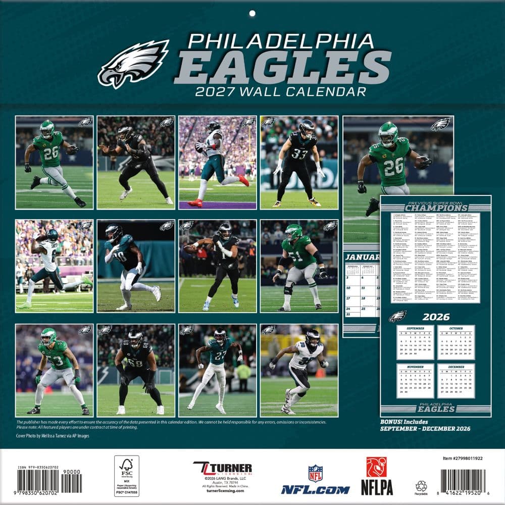 NFL Philadelphia Eagles 2027 Wall Calendar First Alternate Image