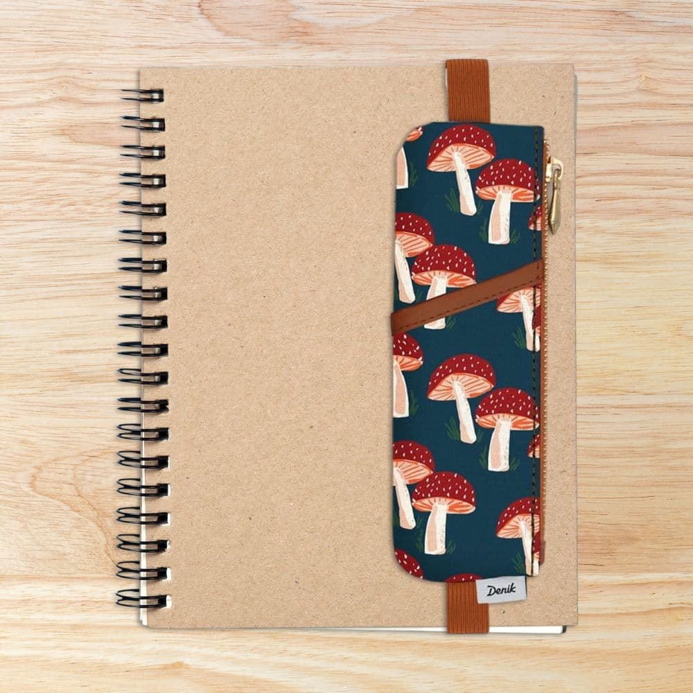 Navy Mushrooms Notebook Pouch - Calendars.com