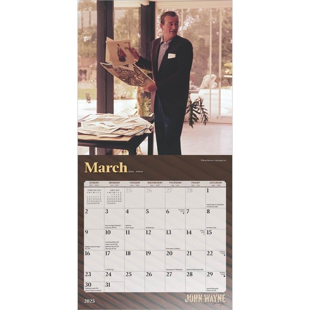 John Wayne 2025 Mini Wall Calendar Second Alternate Image