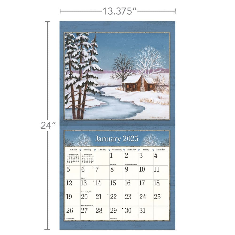 Country Living by Colleen Eubanks 2025 Wall Calendar