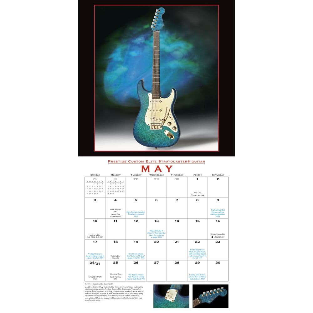Fender Guitar 2026 Wall Calendar Second Alternate Image