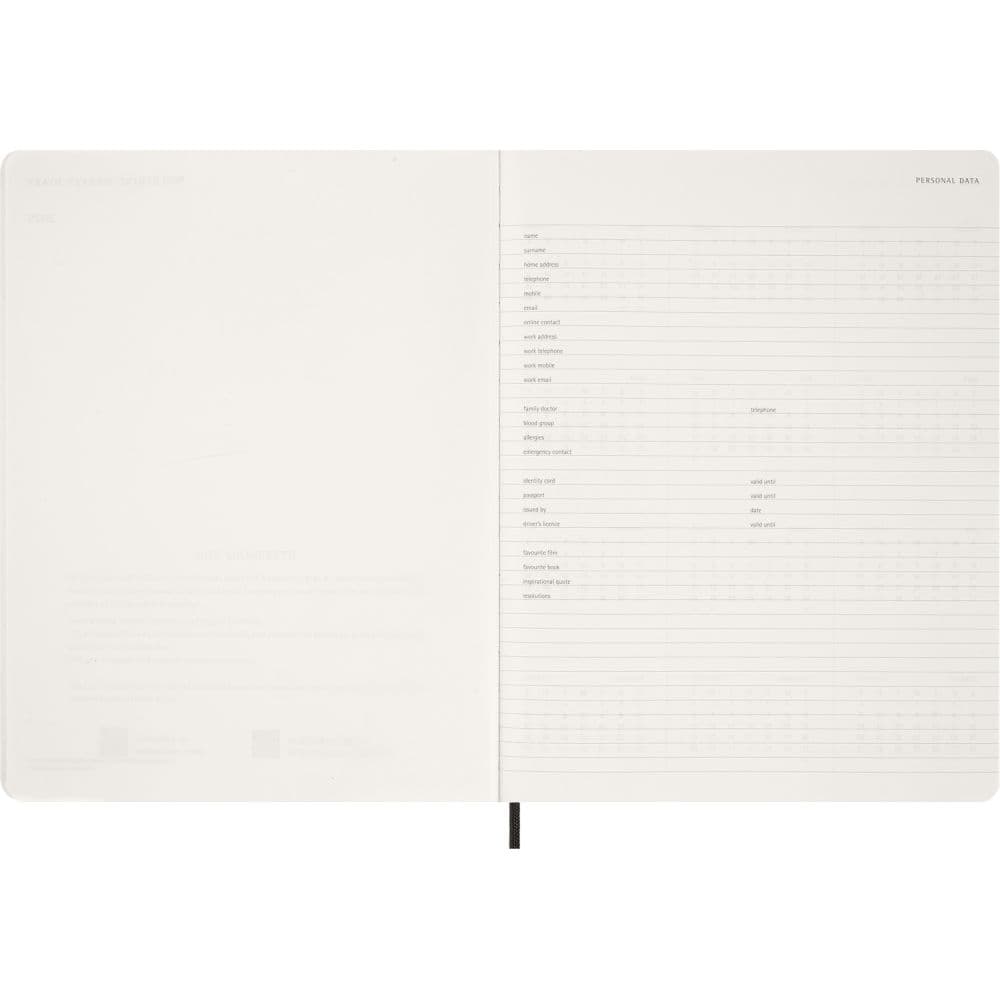 Moleskine Black Soft Cover 2027 Weekly Planner Seventh Alternate Image