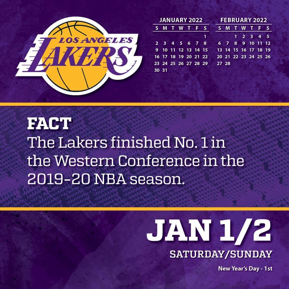 Nba Los Angeles Lakers 2022 Desk Calendar Calendars Com
