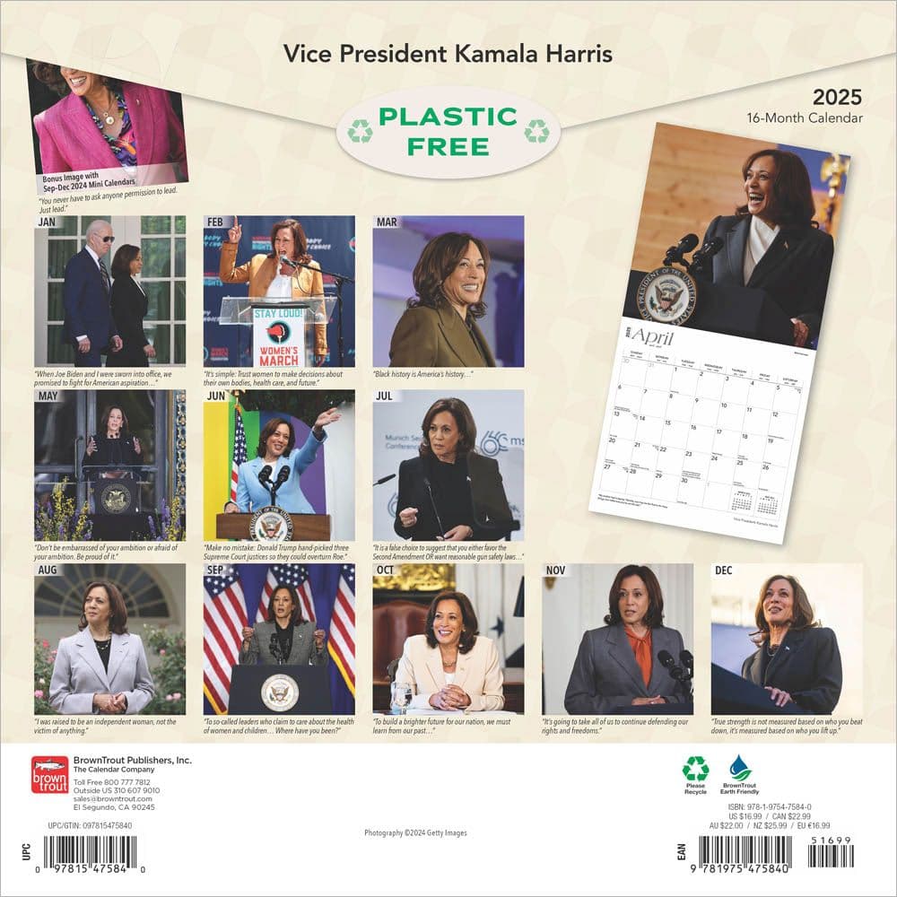 Vice President Kamala Harris 2025 Wall Calendar First Alternate Image