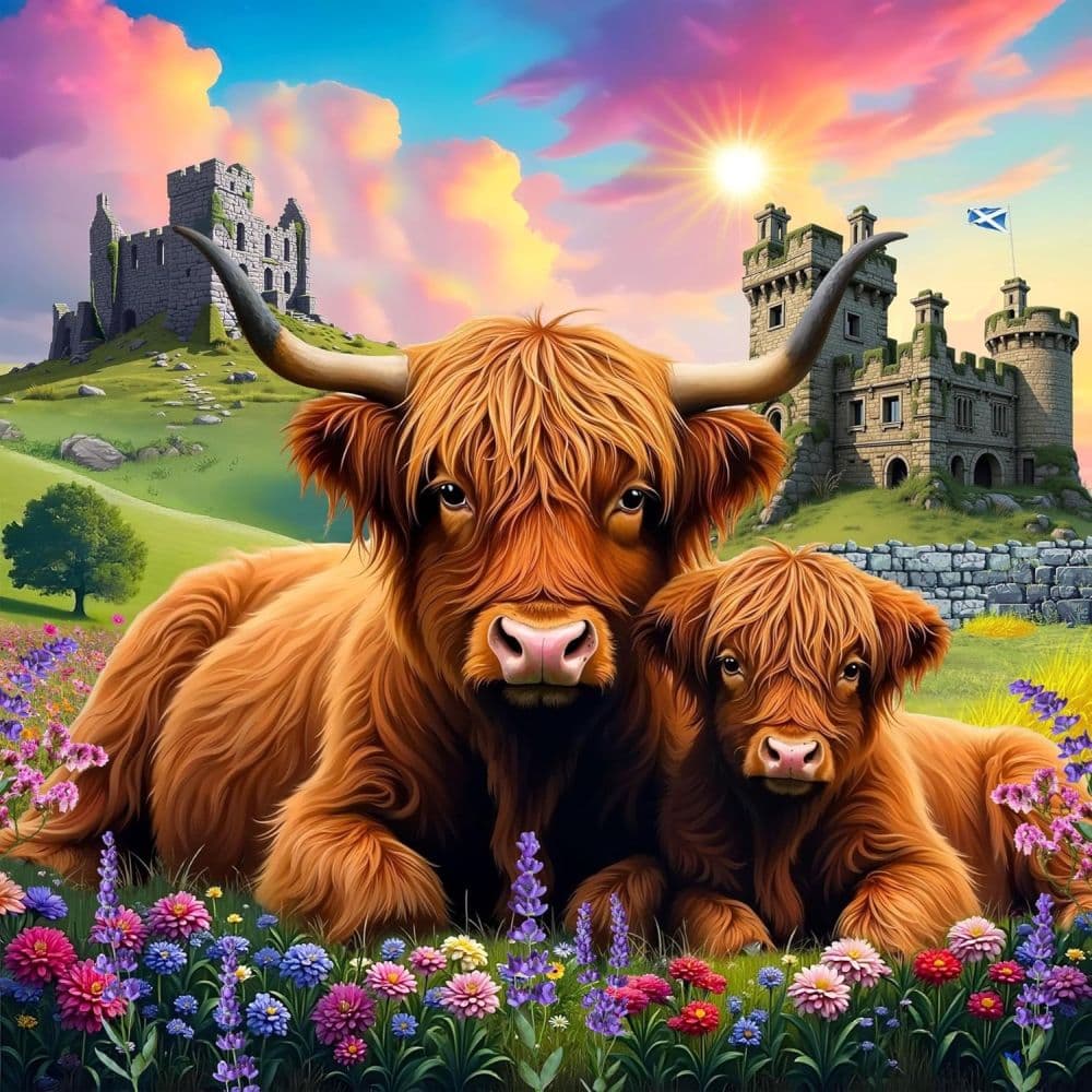 Highland Cows 500 Piece Puzzle Sixth Alternate Image