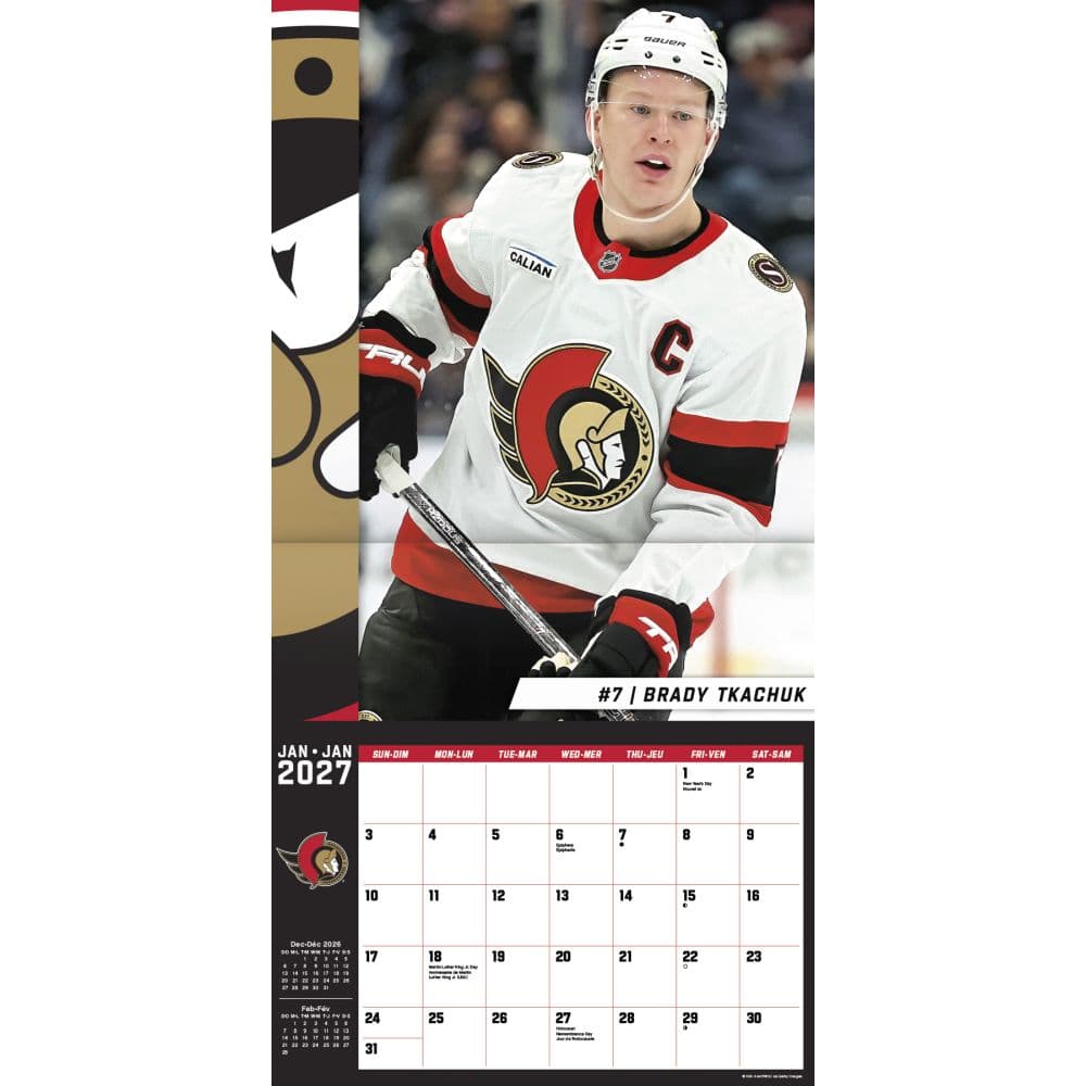 Ottawa Senators Bilingual French 2027 Wall Calendar Second Alternate Image