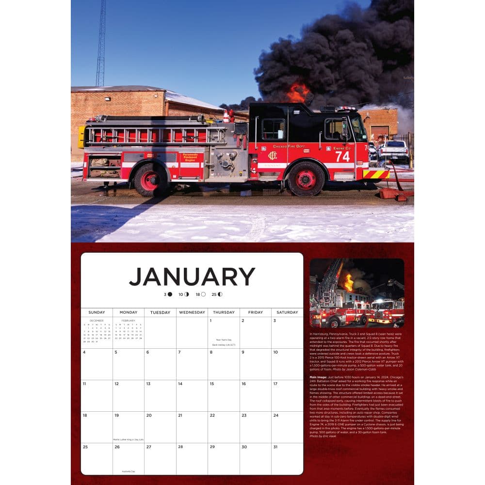Fire Trucks in Action 2026 Wall Calendar Second Alternate Image