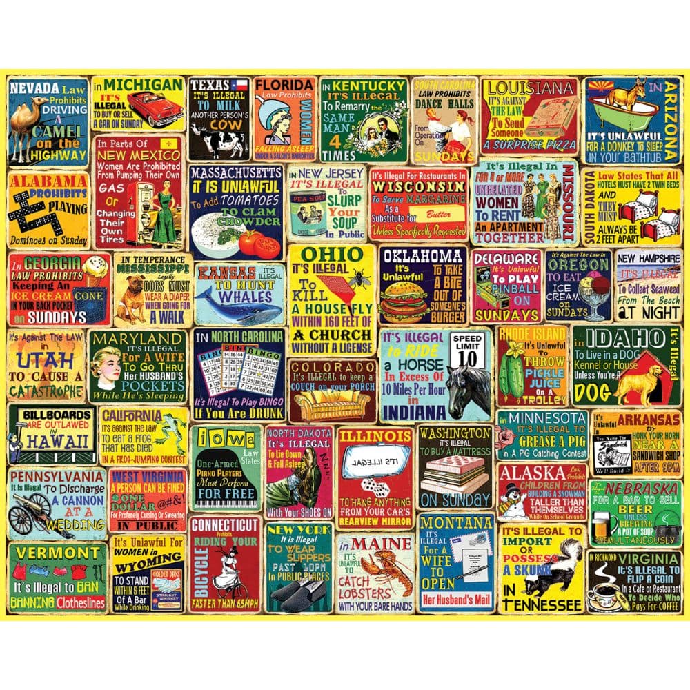 Crazy State Laws 1000 Piece Puzzle First Alternate Image