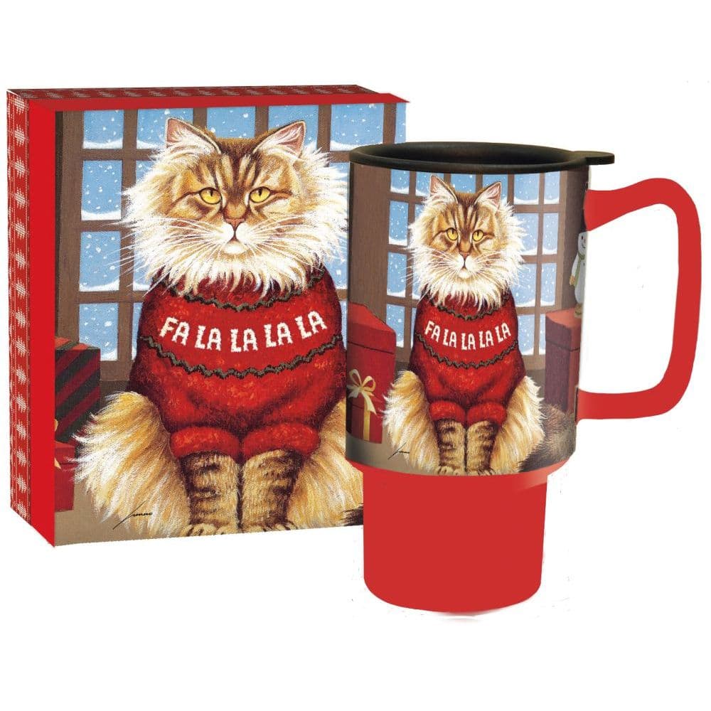 Squeaky's Christmas 18 oz. Travel Mug by Lowell Herrero
