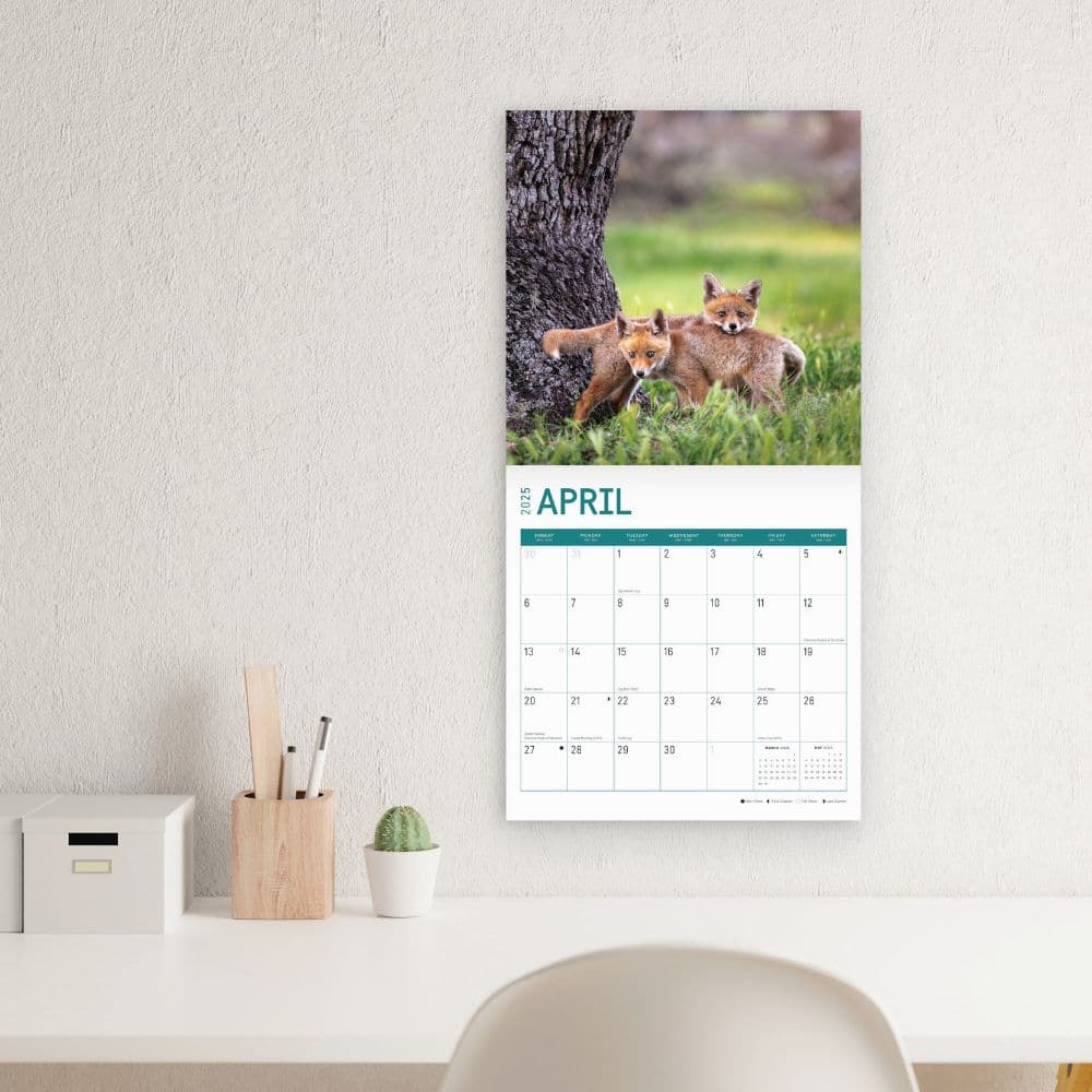 Baby Foxes 2025 Wall Calendar Third Alternate Image width="1000" height="1000"