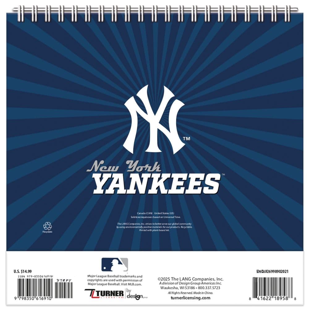 MLB New York Yankees 2026 Easel Desk Calendar Second Alternate Image